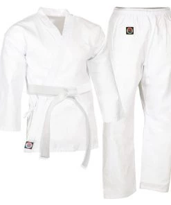 AWMA ProForce® 5 Oz. Classic Karate Uniform (Elastic Drawstring) - 60/40 Blend - With Free White Belt Uniforms