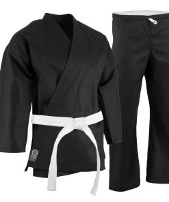 AWMA ProForce® 5 Oz. Classic Karate Uniform (Elastic Drawstring) - 60/40 Blend - With Free White Belt Uniforms