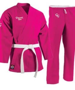 Dev-awma ProForce® Gladiator Girl 6 Oz. Karate Uniform (Elastic Drawstring) - 55/45 Blend - With Free White Belt