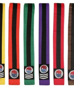 Dev-awma Belts ProForce® 1.75&quot Double Wrap Black Stripe Karate Belt