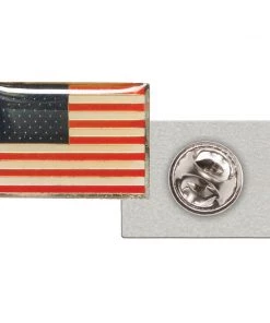 AWMA USA Flag Chrome Pin Lapel Pins
