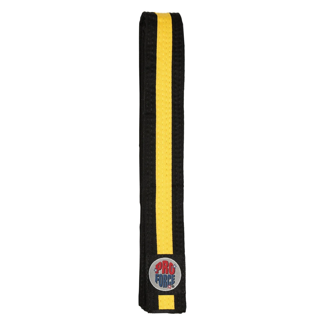 Dev-awma ProForce® II 1.5" Double Wrap Color Striped Black Karate Belt 4 Dev-awma ProForce® II 1.5" Double Wrap Color Striped Black Karate Belt