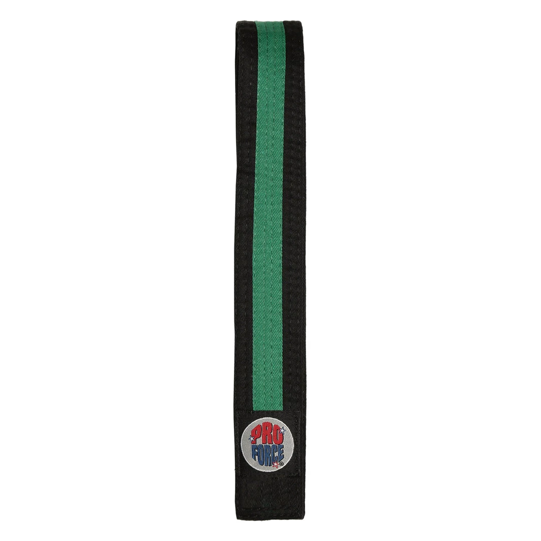 Dev-awma ProForce® II 1.5" Double Wrap Color Striped Black Karate Belt 6 Dev-awma ProForce® II 1.5" Double Wrap Color Striped Black Karate Belt