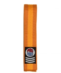 Dev-awma ProForce® 1.75&quot Single Wrap Gold Striped Karate Belt