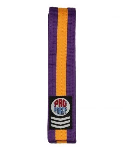 Dev-awma ProForce® 1.75&quot Single Wrap Gold Striped Karate Belt