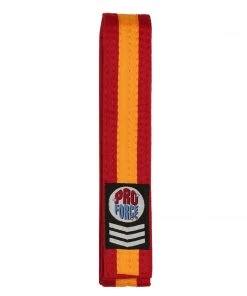 Dev-awma ProForce® 1.75&quot Single Wrap Gold Striped Karate Belt