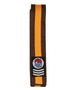Dev-awma ProForce® 1.75&quot Single Wrap Gold Striped Karate Belt