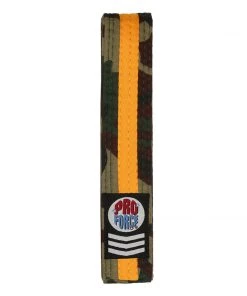 Dev-awma ProForce® 1.75&quot Single Wrap Gold Striped Karate Belt