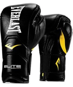 Dev-awma Everlast Elite Pro Hook And Loop Training Gloves- Black