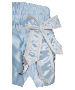 AWMA Apparel ProForce Sport™ Angel Wing Muay Thai Shorts - W/ Light Blue Bows