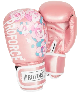 Dev-awma Training Gloves ProForce® Leatherette Boxing Glove - ProForce Floral Pink
