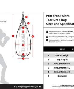 Dev-awma ProForce® Ultra Tear Drop Heavy Bag